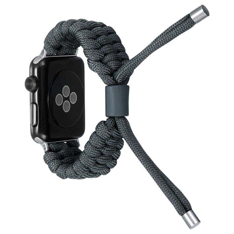 Stretch Plain Silicone Bean Watch Band For Apple Watch 9 41mm(Dark Grey)
