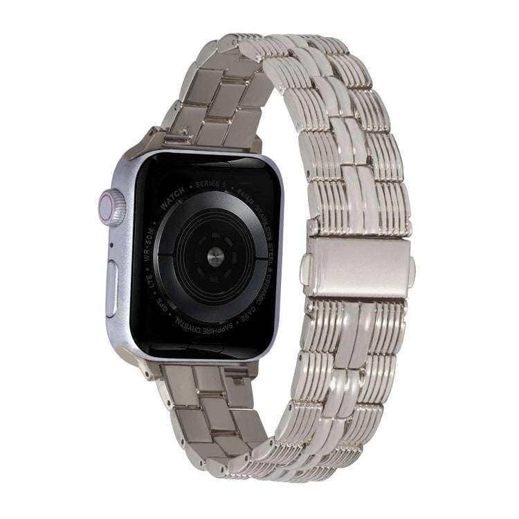 3-Beads Stripe Metal Watch Band For Apple Watch SE 2023 44mm(Starlight)