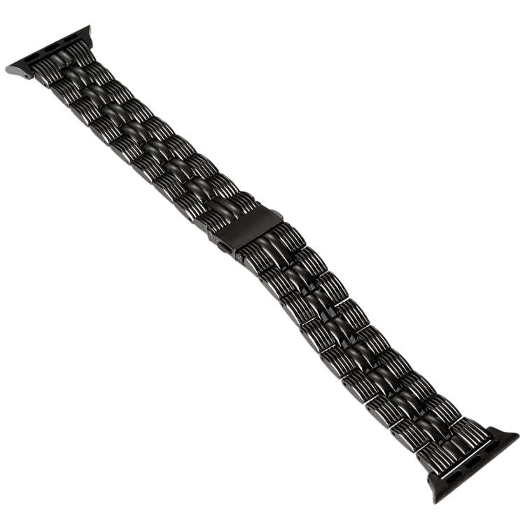 3-Beads Stripe Metal Watch Band For Apple Watch Ultra 2 49mm(Black)