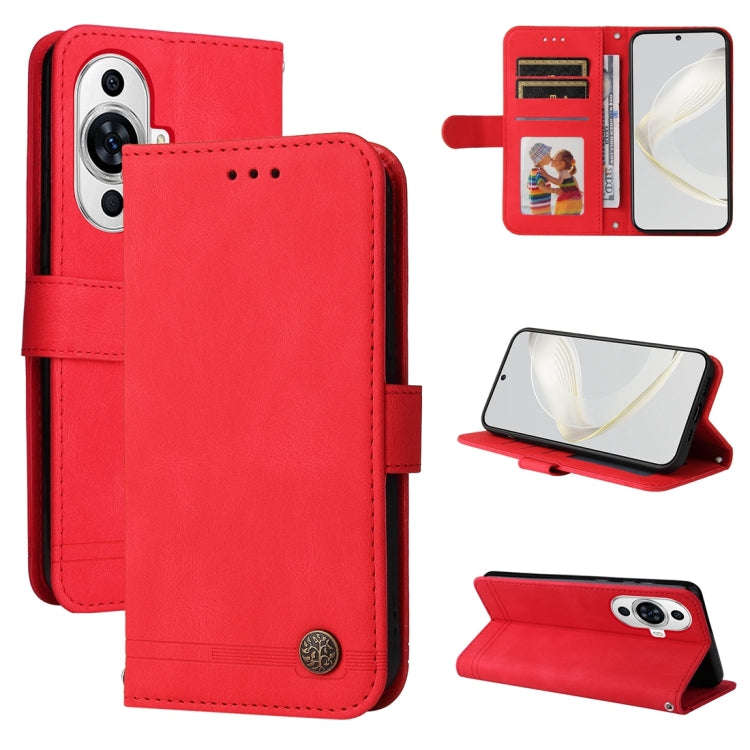 For Huawei nova 11 Skin Feel Life Tree Metal Button Leather Phone Case(Red)