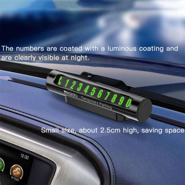 Yesido C68 Car Temporary Parking Card Magnetic Adsorption Luminous Phone Number Plate(Black)