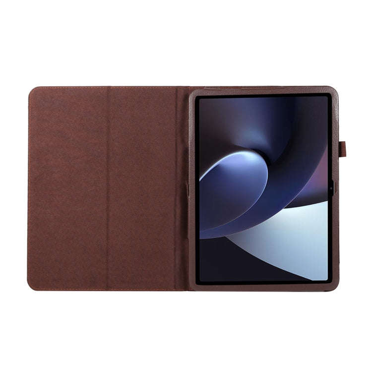 For OPPO Pad 2 2023 Litchi Texture Leather Tablet Case(Brown)