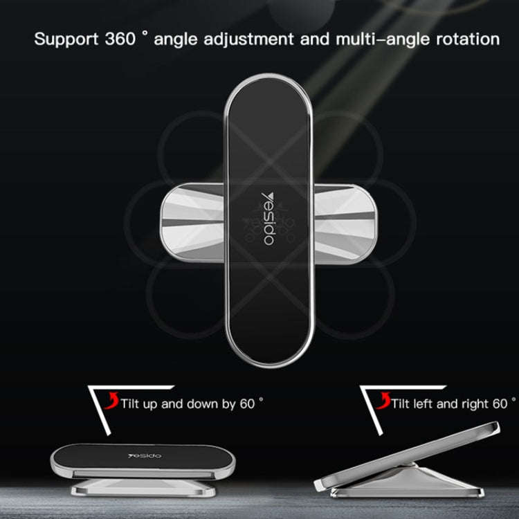 Yesido C82 Car 360 Degree Rotation Strong Magnetic Phone Holder(Silver)