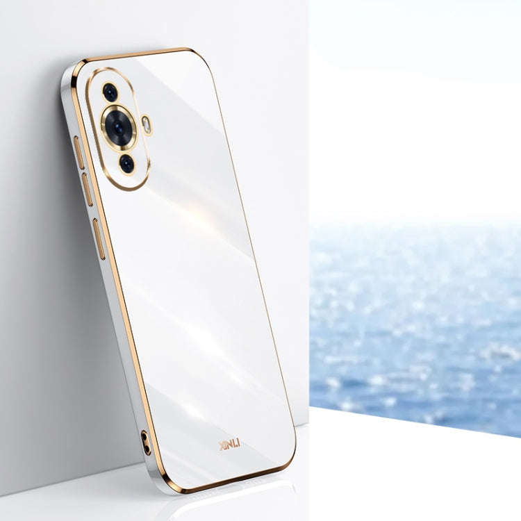 For Huawei nova 11 XINLI Straight Edge 6D Electroplate TPU Phone Case(White)