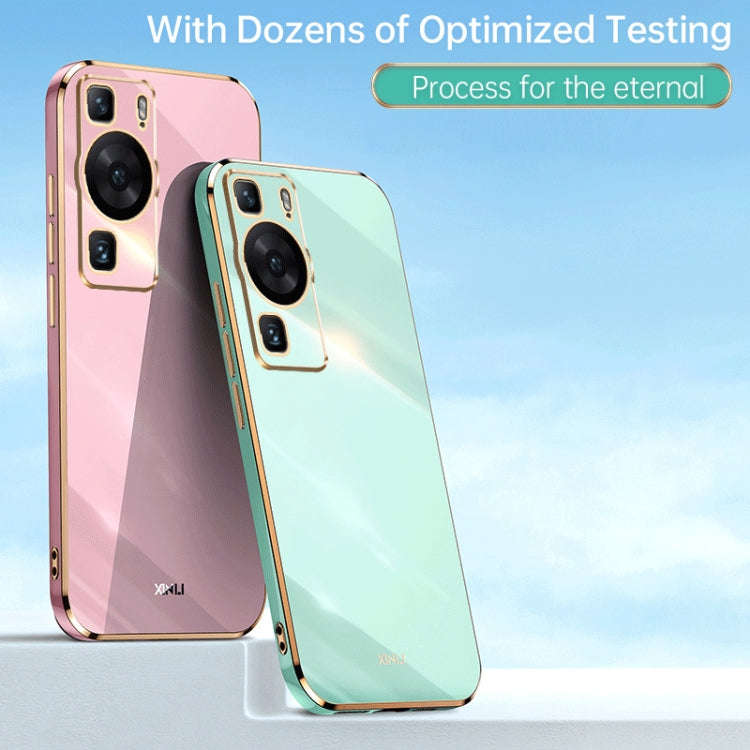 For Huawei P60 XINLI Straight Edge 6D Electroplate TPU Phone Case(Pink)