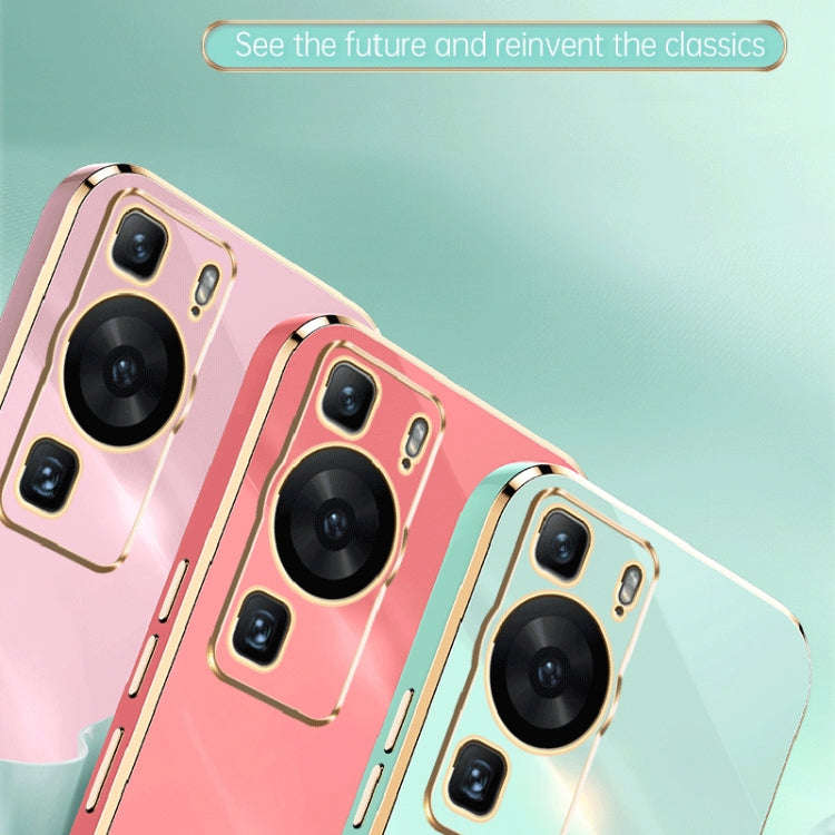 For Huawei P60 XINLI Straight Edge 6D Electroplate TPU Phone Case(Pink)