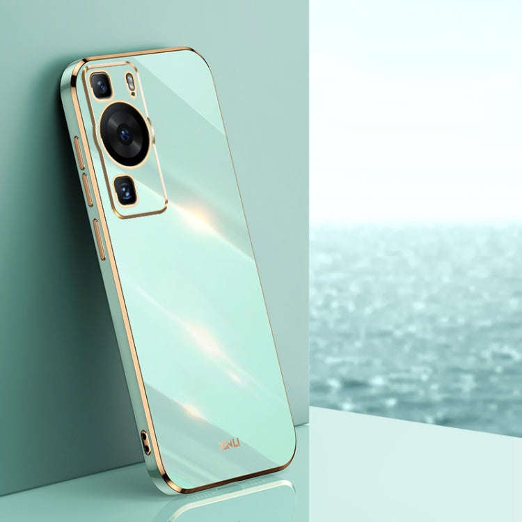 For Huawei P60 XINLI Straight Edge 6D Electroplate TPU Phone Case(Mint Green)