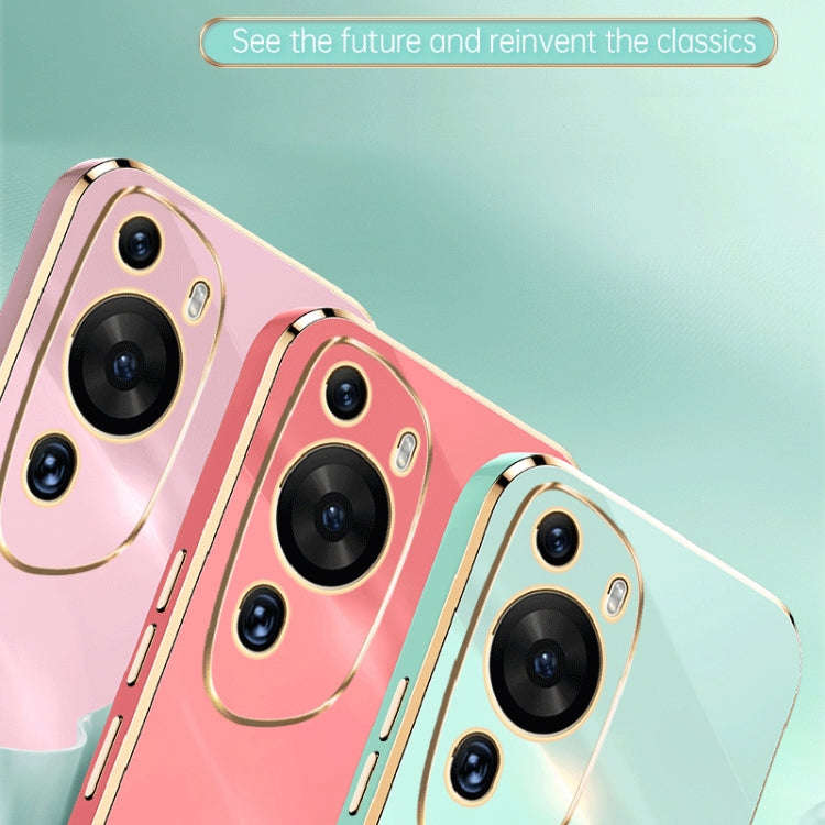 For Huawei P60 Art XINLI Straight Edge 6D Electroplate TPU Phone Case(White)