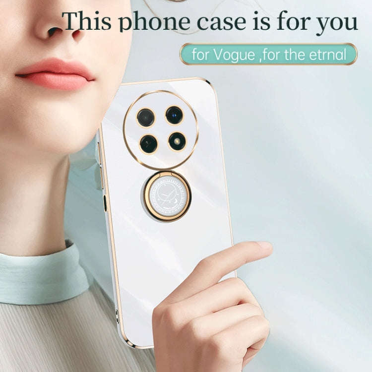 For Huawei Enjoy 60X XINLI Straight Edge 6D Electroplate TPU Phone Case with Ring Holder(Hawthorn...