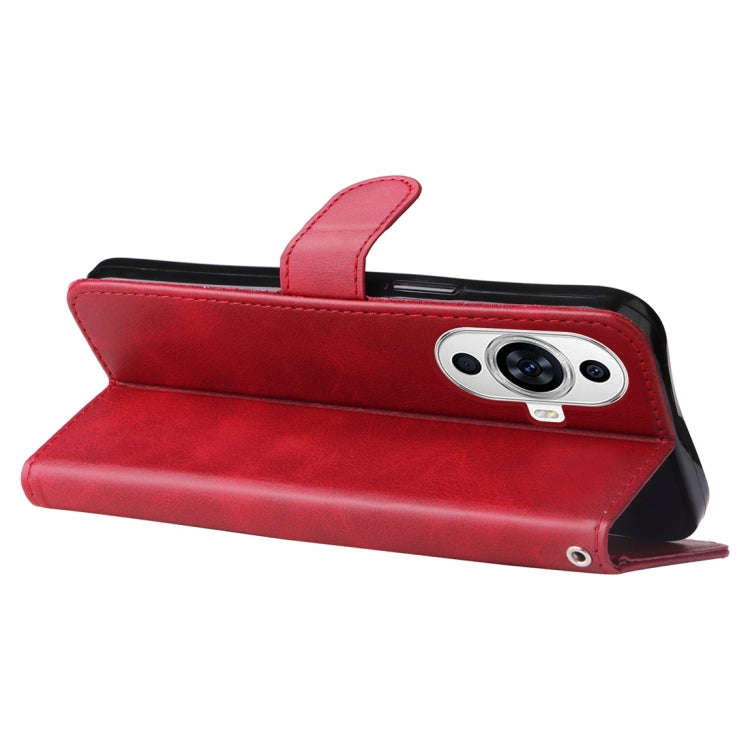 For Huawei nova 11 Calf Texture Zipper Leather Phone Case(Red)