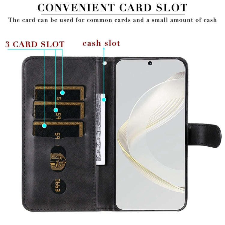 For Huawei nova 11 Calf Texture Zipper Leather Phone Case(Black)