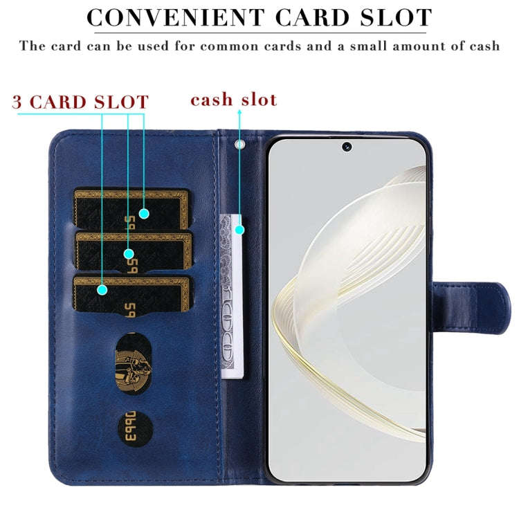 For Huawei nova 11 Pro Calf Texture Zipper Leather Phone Case(Blue)