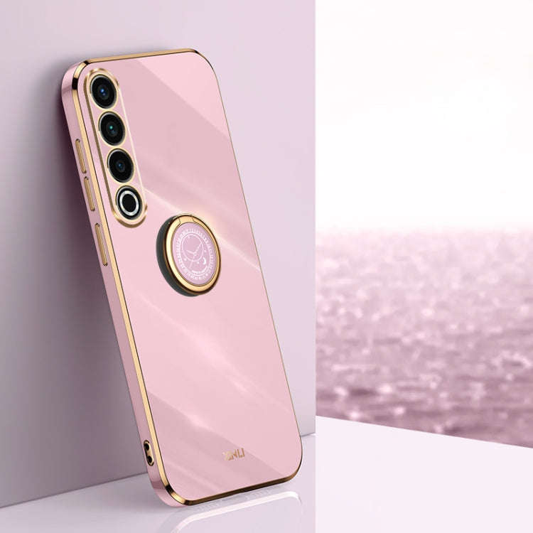 For Meizu 20 Pro 5G XINLI Straight Edge 6D Electroplate TPU Phone Case with Ring Holder(Cherry Pu...