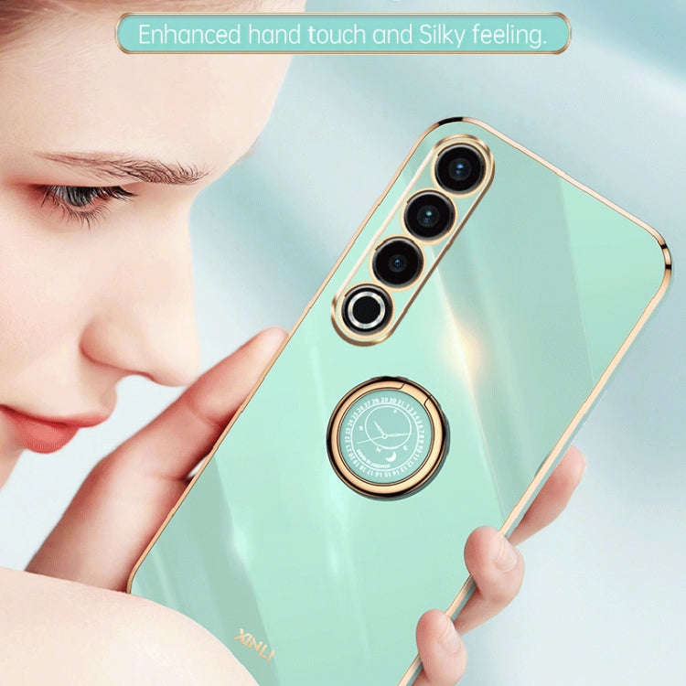 For Meizu 20 Pro 5G XINLI Straight Edge 6D Electroplate TPU Phone Case with Ring Holder(Cherry Pu...