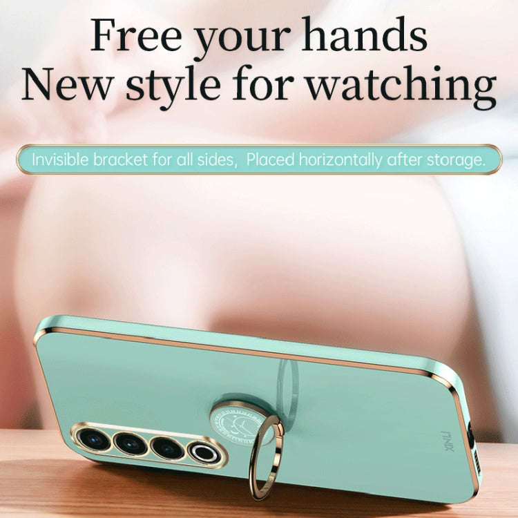 For Meizu 20 Pro 5G XINLI Straight Edge 6D Electroplate TPU Phone Case with Ring Holder(Cherry Pu...