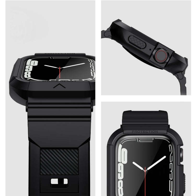 Carbon Fiber TPU Integrated Watch Band For Apple Watch SE 2023 40mm(Blue)