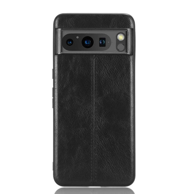 For Google Pixel 8 Sewing Cow Pattern Skin PC + PU + TPU Phone Case(Black)