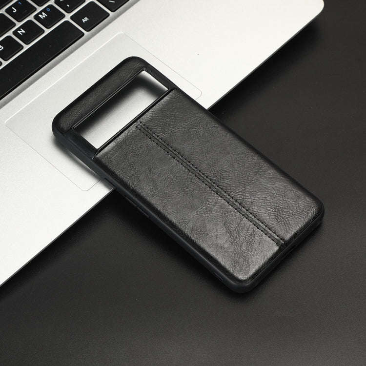 For Google Pixel 8 Sewing Cow Pattern Skin PC + PU + TPU Phone Case(Black)