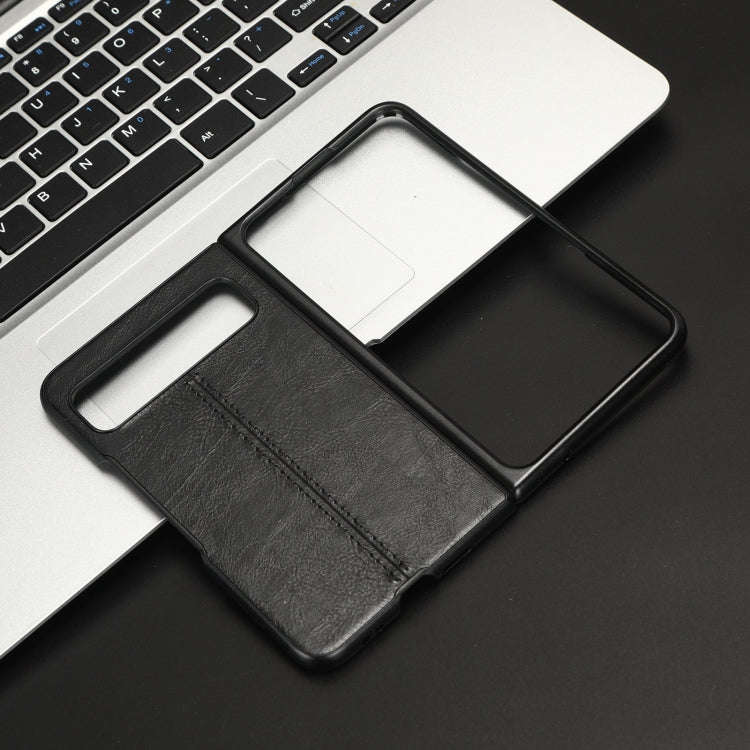 For Google Pixel Fold Sewing Cow Pattern Skin PC + PU + TPU Phone Case(Black)