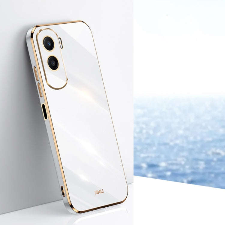 For Honor X50i 5G XINLI Straight Edge 6D Electroplate TPU Phone Case(White)