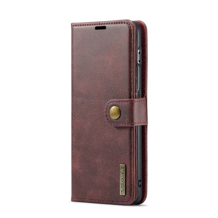 For OnePlus 11 DG.MING Crazy Horse Texture Detachable Magnetic Leather Case(Red)