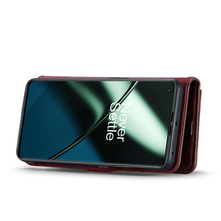 For OnePlus 11 DG.MING Crazy Horse Texture Detachable Magnetic Leather Case(Red)