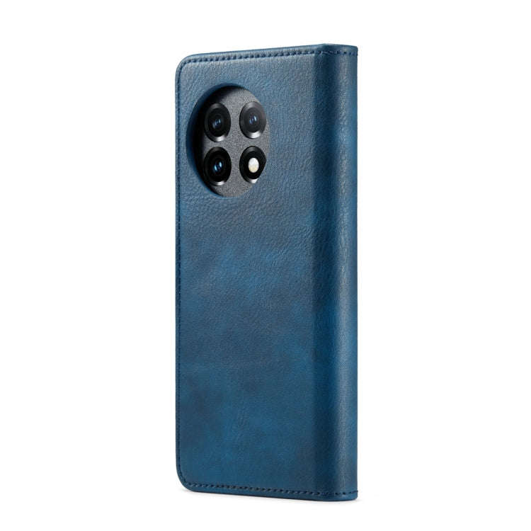 For OnePlus 11 DG.MING Crazy Horse Texture Detachable Magnetic Leather Case(Blue)