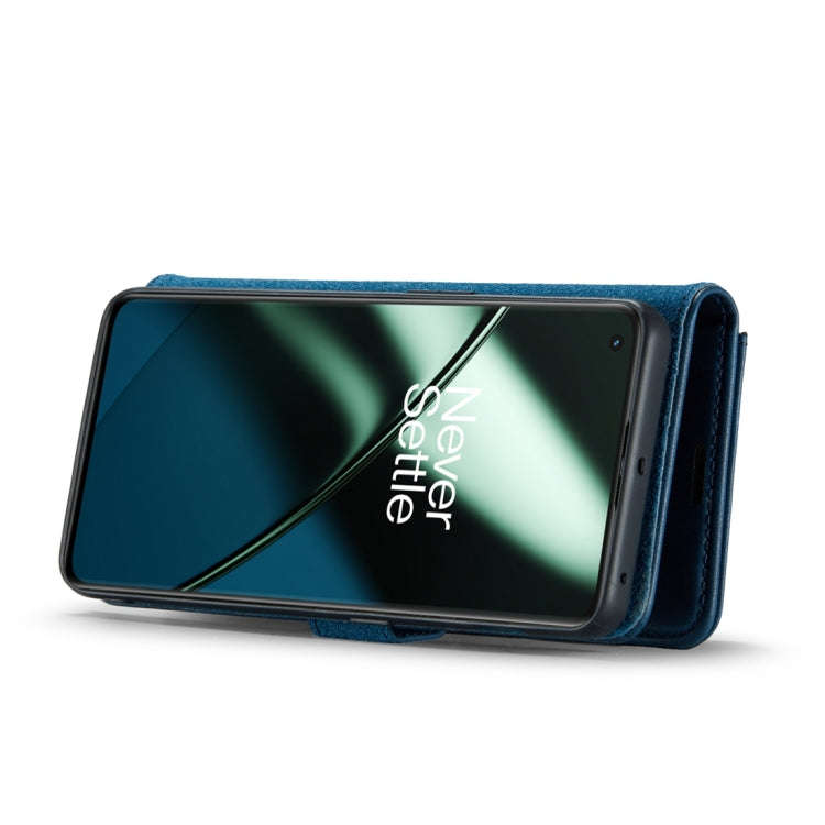 For OnePlus 11 DG.MING Crazy Horse Texture Detachable Magnetic Leather Case(Blue)