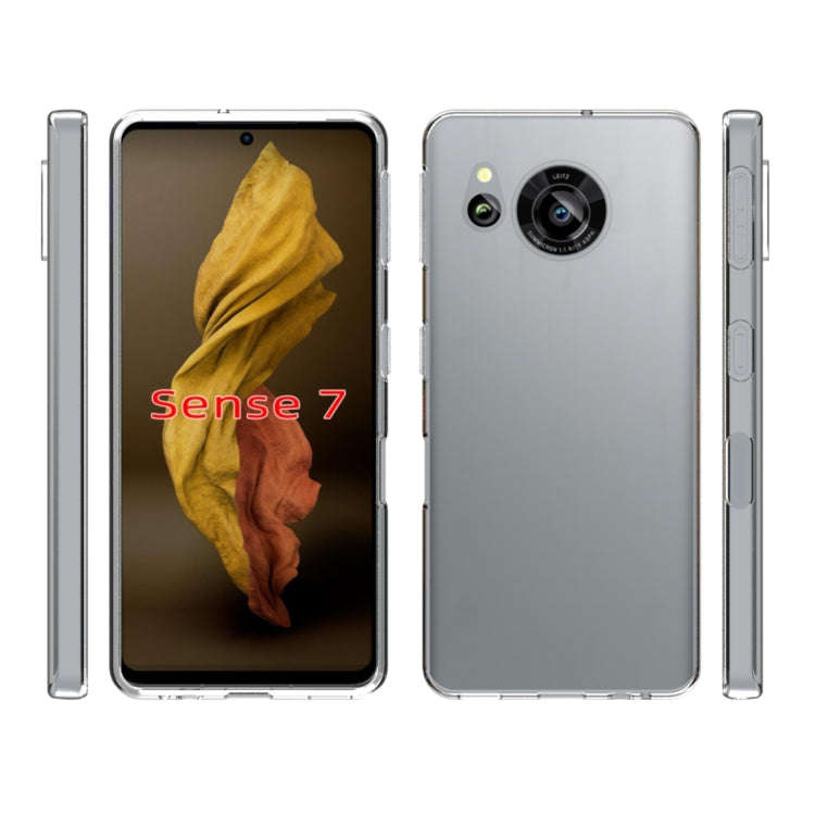 For Sharp Aquos Sense 7 Waterproof Texture TPU Phone Case(Transparent)