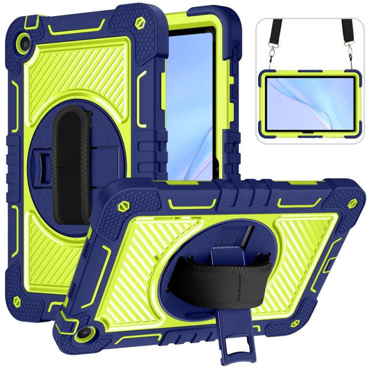 For Huawei MatePad SE 10.4 360 Degree Rotation PC Contrast Silicone Tablet Case(Navy Blue + Yello...
