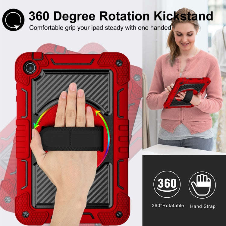 For Huawei MatePad SE 10.4 360 Degree Rotation PC Contrast Silicone Tablet Case(Red + Black)