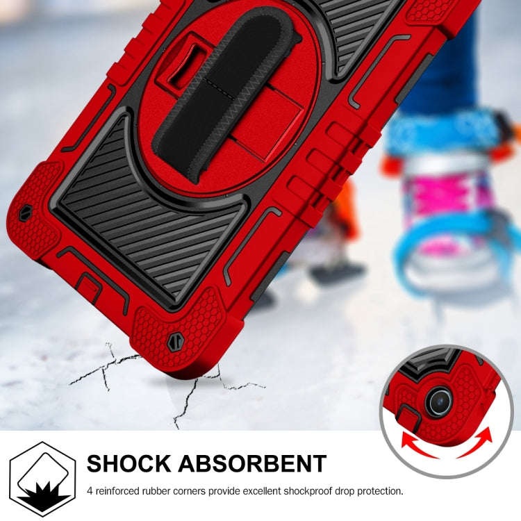 For Huawei MatePad SE 10.4 360 Degree Rotation PC Contrast Silicone Tablet Case(Red + Black)
