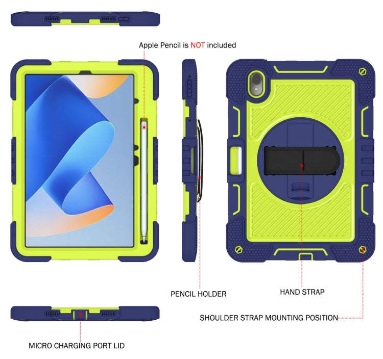For Huawei MatePad 11 2023 360 Degree Rotation PC Contrast Silicone Tablet Case(Navy Blue + Yello...
