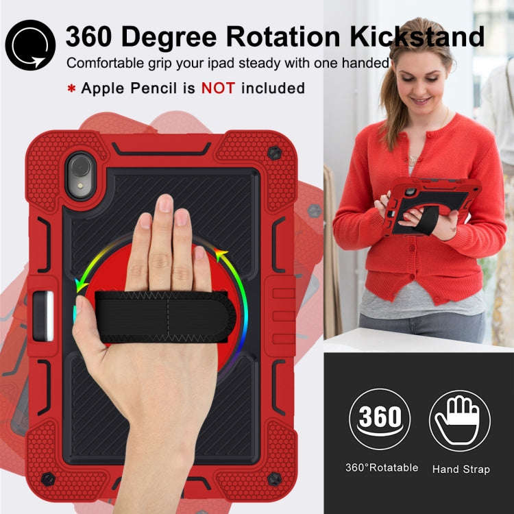 For Huawei MatePad 11 2023 360 Degree Rotation PC Contrast Silicone Tablet Case(Red + Black)