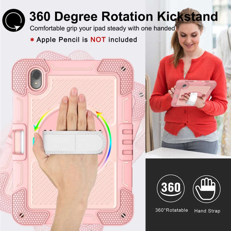 For Huawei MatePad 11 2023 360 Degree Rotation PC Contrast Silicone Tablet Case(Rose Gold)