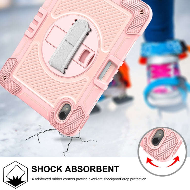 For Huawei MatePad 11 2023 360 Degree Rotation PC Contrast Silicone Tablet Case(Rose Gold)
