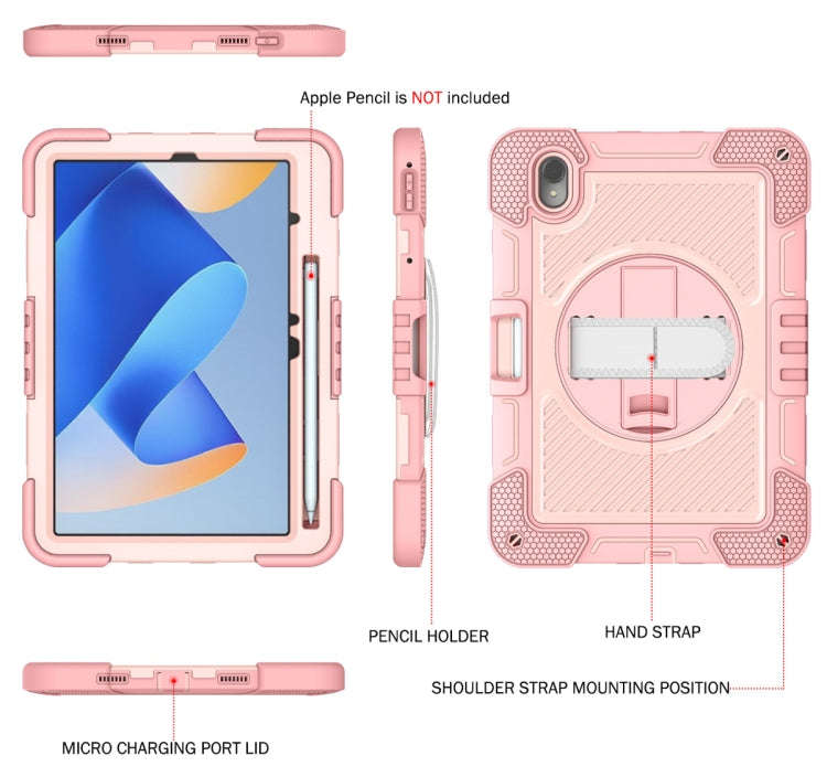 For Huawei MatePad 11 2023 360 Degree Rotation PC Contrast Silicone Tablet Case(Rose Gold)