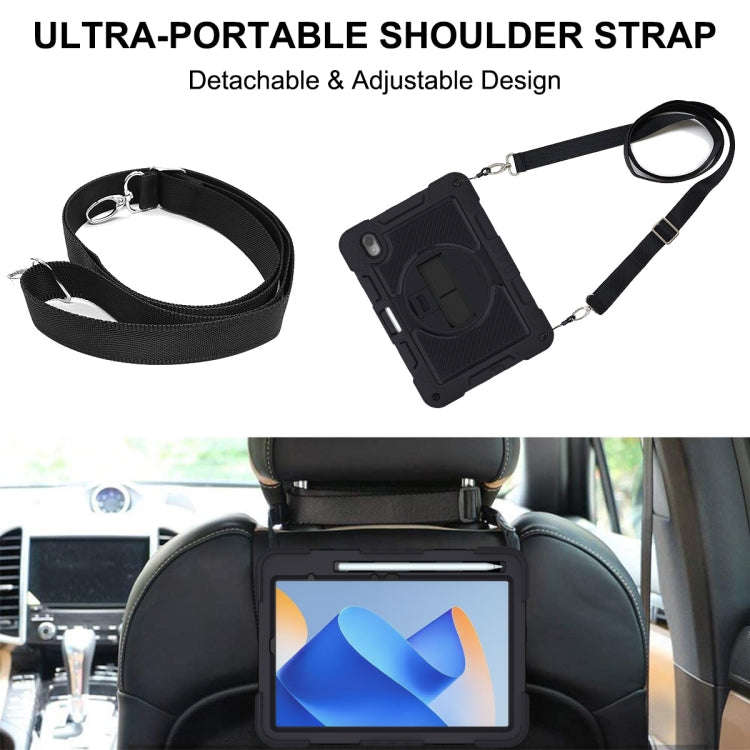 For Huawei MatePad 11 2023 360 Degree Rotation PC Contrast Silicone Tablet Case(Black)