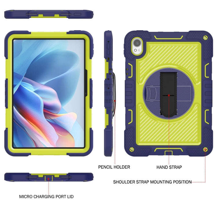 For Huawei MatePad 11.5 2023 360 Degree Rotation PC Contrast Silicone Tablet Case(Navy Blue + Yel...