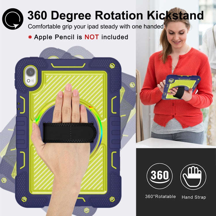 For Huawei MatePad 11.5 2023 360 Degree Rotation PC Contrast Silicone Tablet Case(Navy Blue + Yel...