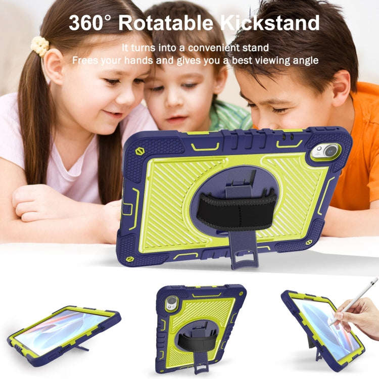 For Huawei MatePad 11.5 2023 360 Degree Rotation PC Contrast Silicone Tablet Case(Navy Blue + Yel...