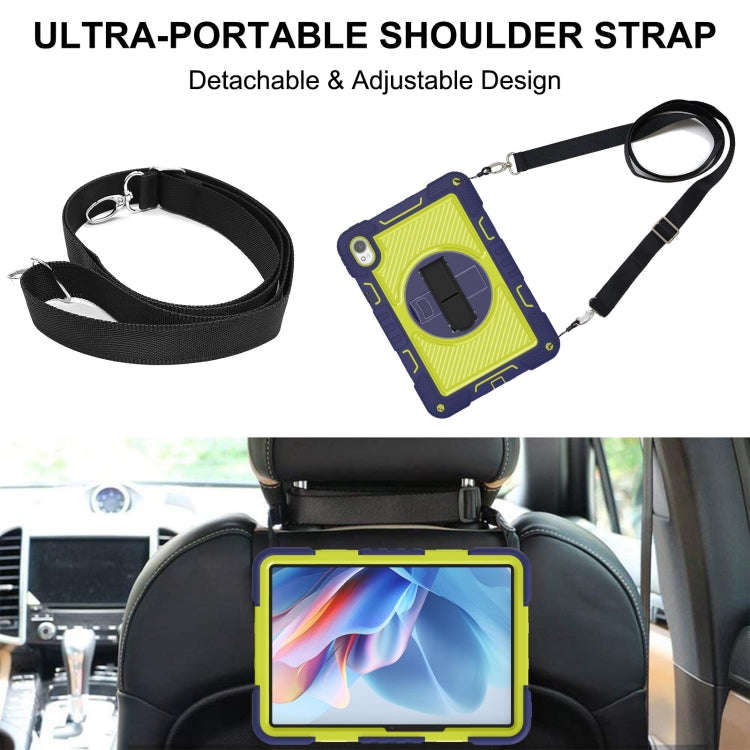 For Huawei MatePad 11.5 2023 360 Degree Rotation PC Contrast Silicone Tablet Case(Navy Blue + Yel...