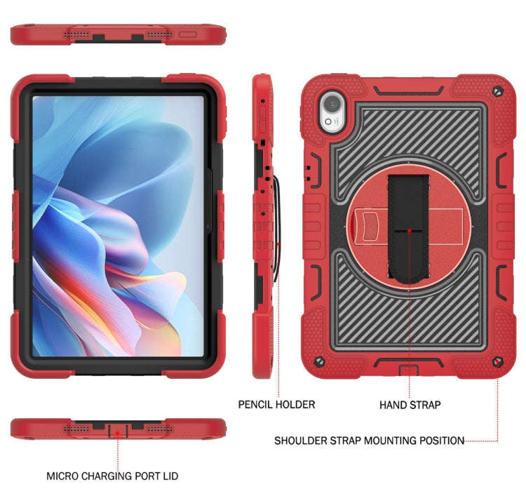 For Huawei MatePad 11.5 2023 360 Degree Rotation PC Contrast Silicone Tablet Case(Red + Black)