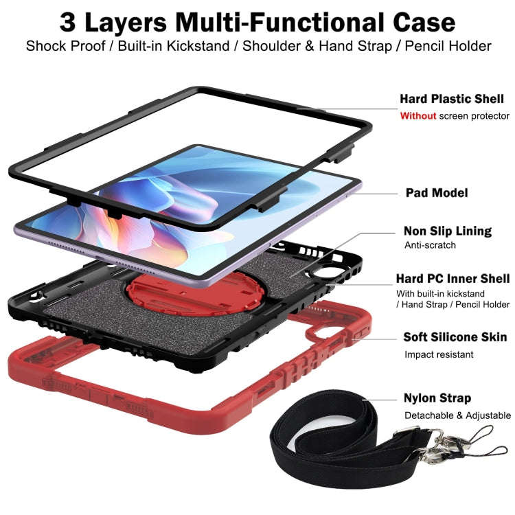 For Huawei MatePad 11.5 2023 360 Degree Rotation PC Contrast Silicone Tablet Case(Red + Black)