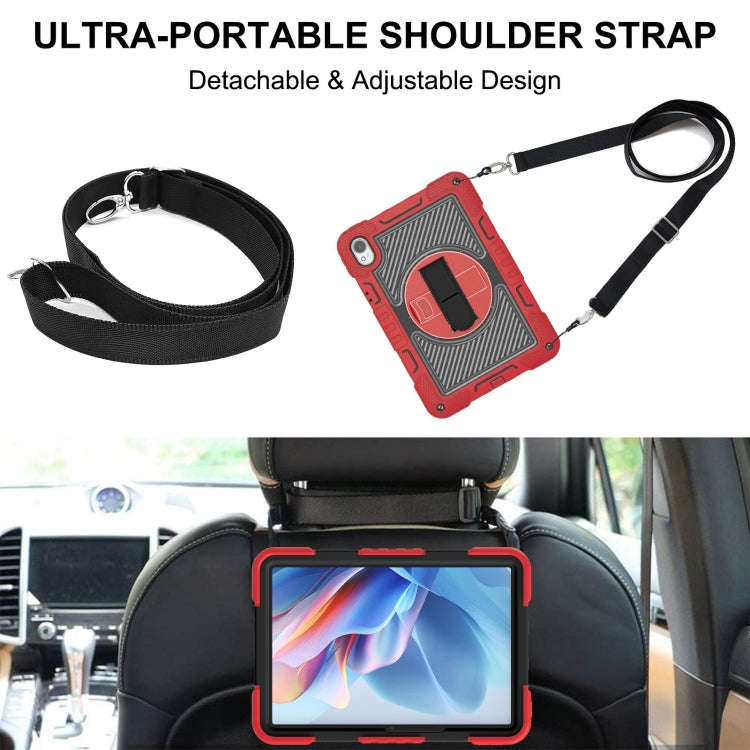 For Huawei MatePad 11.5 2023 360 Degree Rotation PC Contrast Silicone Tablet Case(Red + Black)