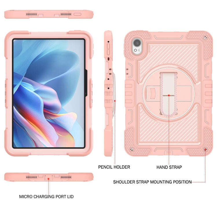 For Huawei MatePad 11.5 2023 360 Degree Rotation PC Contrast Silicone Tablet Case(Rose Gold)