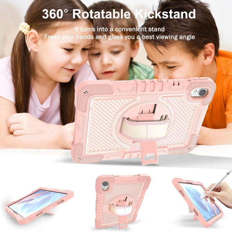 For Huawei MatePad 11.5 2023 360 Degree Rotation PC Contrast Silicone Tablet Case(Rose Gold)