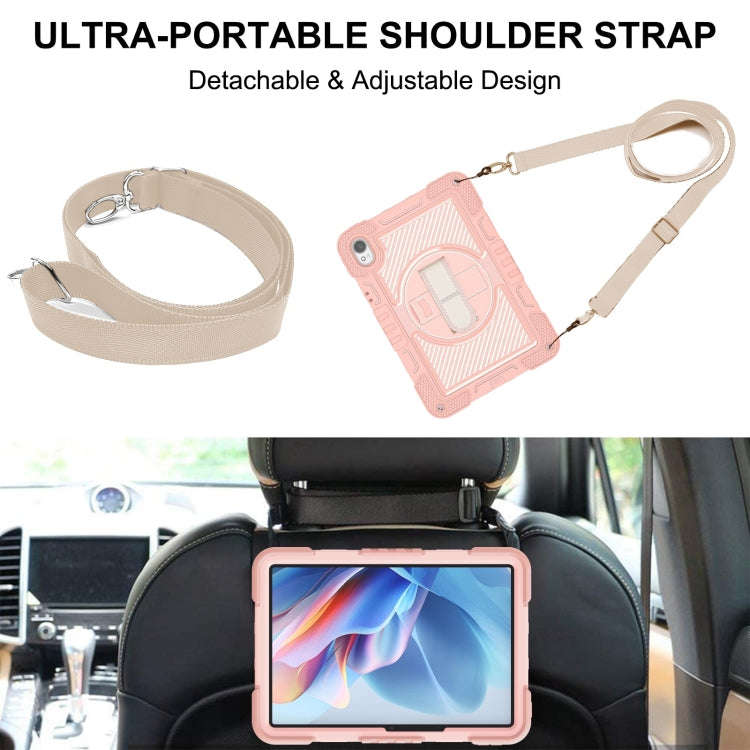 For Huawei MatePad 11.5 2023 360 Degree Rotation PC Contrast Silicone Tablet Case(Rose Gold)