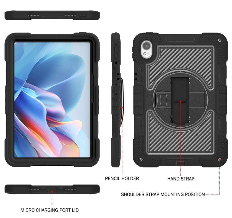 For Huawei MatePad 11.5 2023 360 Degree Rotation PC Contrast Silicone Tablet Case(Black)