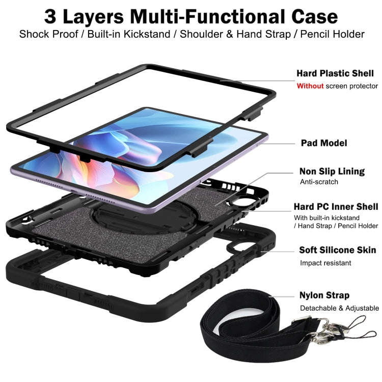 For Huawei MatePad 11.5 2023 360 Degree Rotation PC Contrast Silicone Tablet Case(Black)